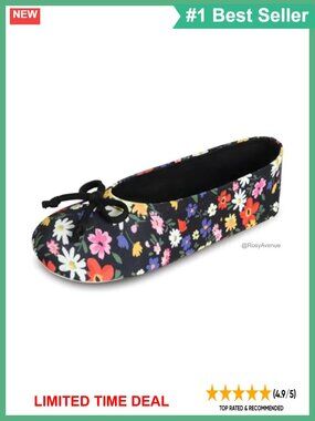 Stretch Ballerina Slippers Soft House Shoes 4-Way Stretch Bow Detail